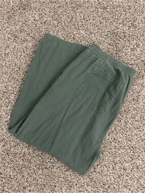 Old Navy Linen Blend Green Wide Leg XL Pants